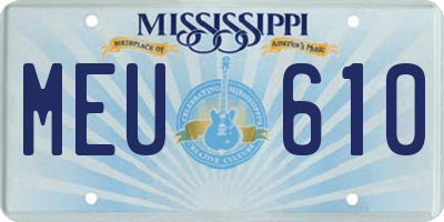MS license plate MEU610