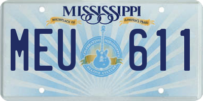 MS license plate MEU611