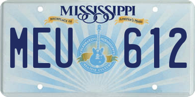 MS license plate MEU612