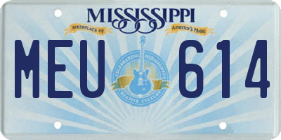 MS license plate MEU614