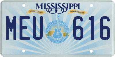 MS license plate MEU616