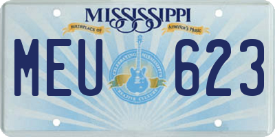 MS license plate MEU623