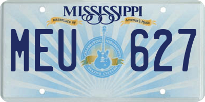 MS license plate MEU627