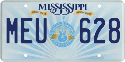 MS license plate MEU628