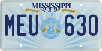 MS license plate MEU630
