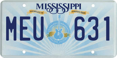 MS license plate MEU631
