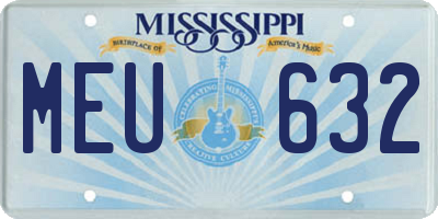 MS license plate MEU632
