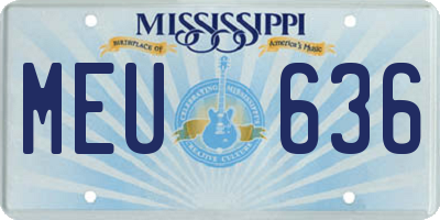 MS license plate MEU636
