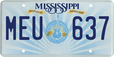 MS license plate MEU637