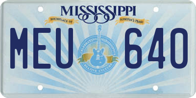 MS license plate MEU640
