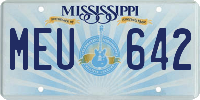 MS license plate MEU642