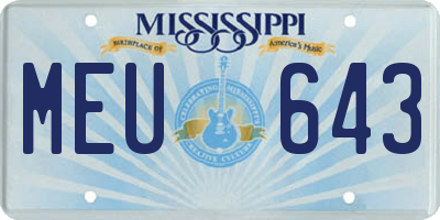 MS license plate MEU643