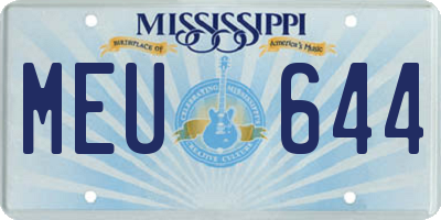 MS license plate MEU644