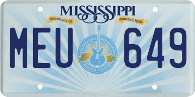 MS license plate MEU649
