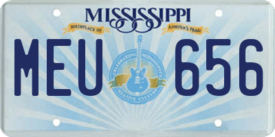 MS license plate MEU656