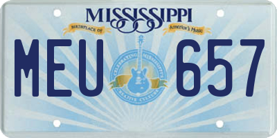 MS license plate MEU657