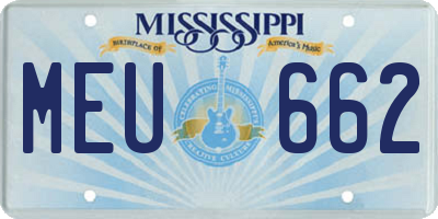 MS license plate MEU662