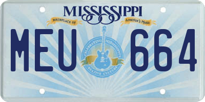 MS license plate MEU664
