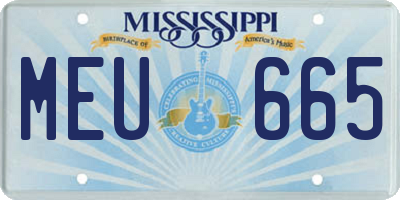 MS license plate MEU665