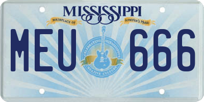MS license plate MEU666