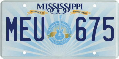 MS license plate MEU675