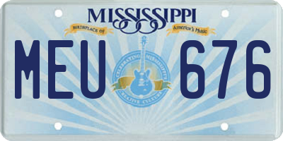 MS license plate MEU676