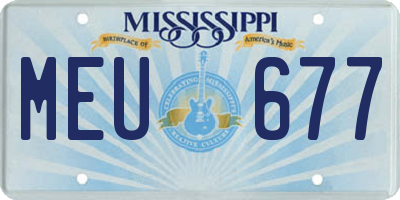 MS license plate MEU677
