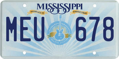 MS license plate MEU678