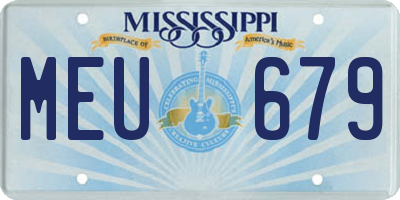 MS license plate MEU679