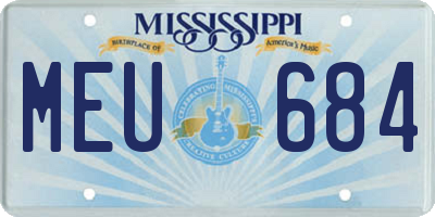 MS license plate MEU684