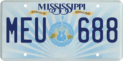 MS license plate MEU688