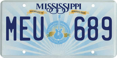 MS license plate MEU689