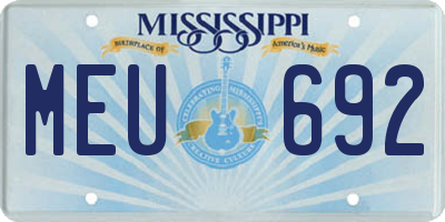 MS license plate MEU692