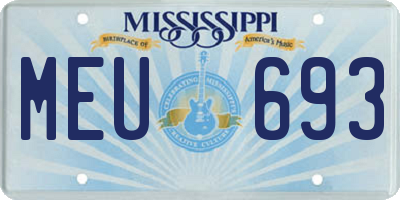 MS license plate MEU693
