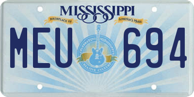 MS license plate MEU694