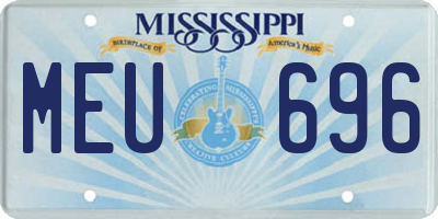 MS license plate MEU696
