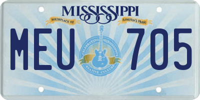 MS license plate MEU705