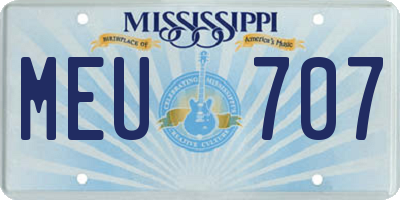 MS license plate MEU707