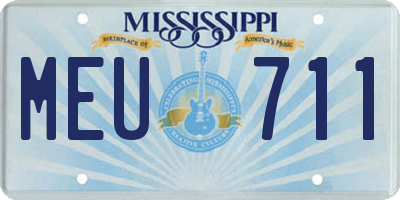 MS license plate MEU711