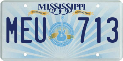 MS license plate MEU713