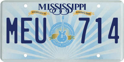 MS license plate MEU714
