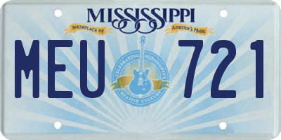 MS license plate MEU721