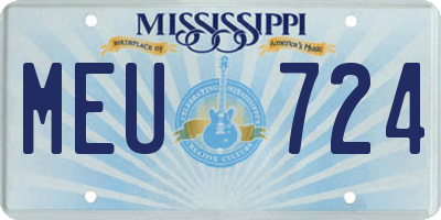 MS license plate MEU724