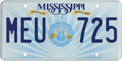 MS license plate MEU725