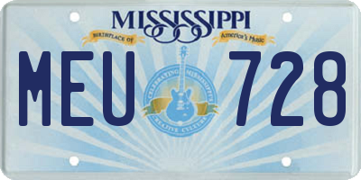 MS license plate MEU728