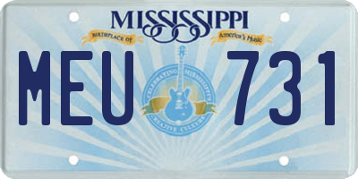 MS license plate MEU731