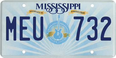 MS license plate MEU732