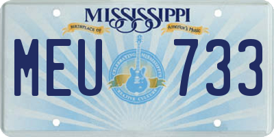 MS license plate MEU733