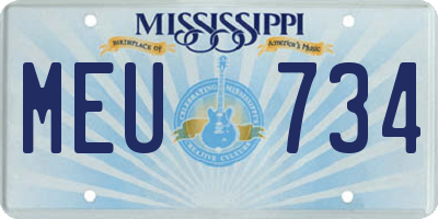 MS license plate MEU734