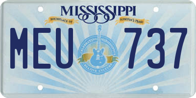 MS license plate MEU737